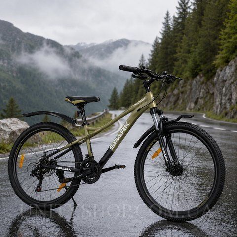Гірський велосипед SPARK AXION 26", алюмінієва рама 15", 21 швидкість, оливковий з чорним 239190 фото