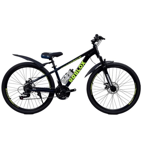 Гірський велосипед CrossBike Roblox 26", алюмінієва рама 13", 21 швидкість, чорний-зелений 26СTA-006522 фото