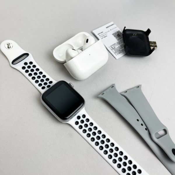 Комплект Smart Watch T55 Air Pro 2 Смарт-годинник та бездротові навушники, Bluetooth 5.0, Моніторинг здоров'я, Android/iOS, Сірий SW109 фото