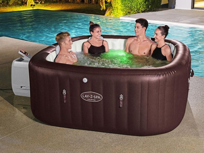 Надувний СПА-басейн Bestway Lay-Z-Spa Maldives 6001U, 201x201 см, Wi-Fi, гідро/аеромасаж 6001U фото